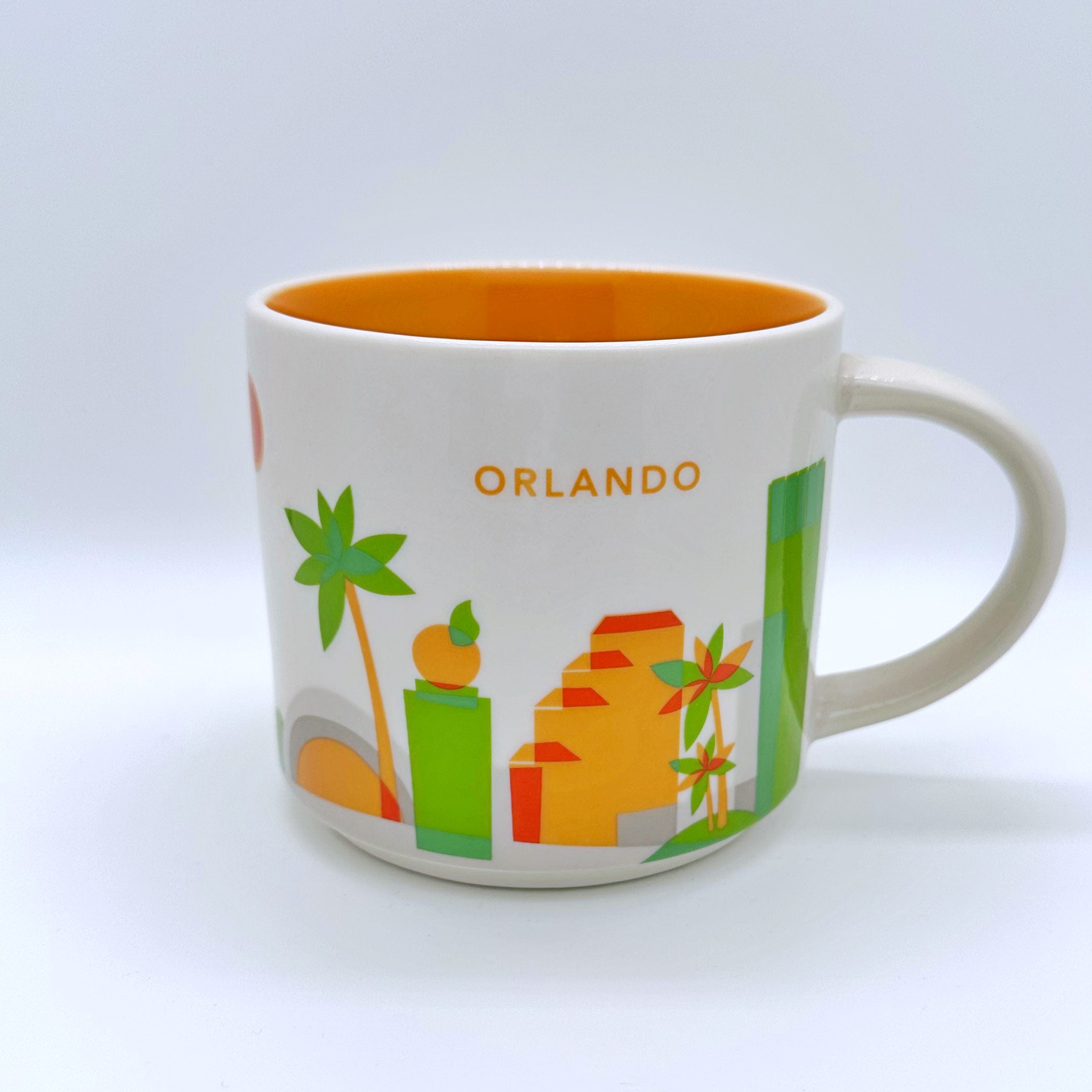 Kaffee Cappuccino oder Tee Tasse von Starbucks mit gemalten Bildern aus der Stadt Orlando