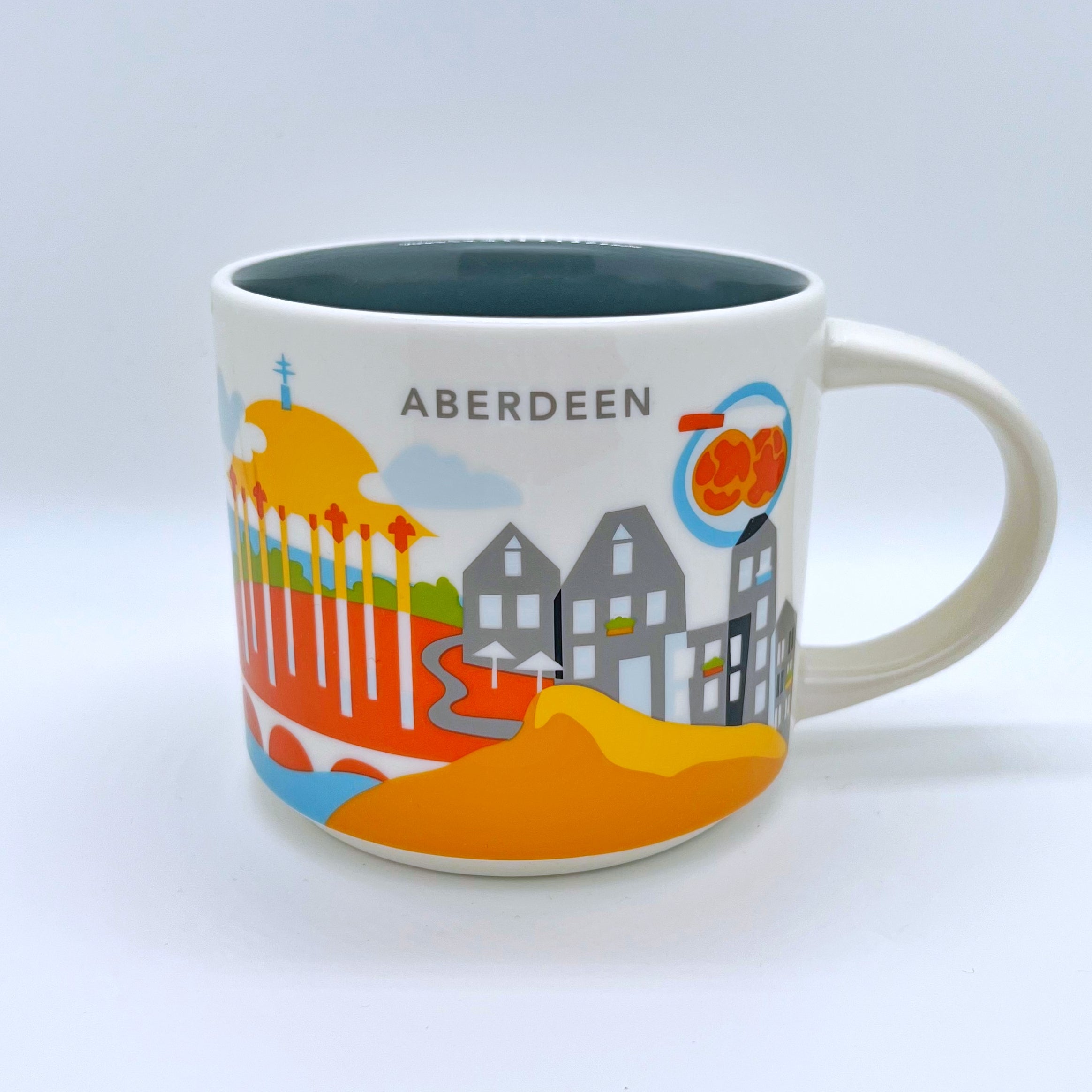 Kaffee Tee und Cappuccino Tasse von Starbucks mit gemalten Bildern aus der Stadt Aberdeen