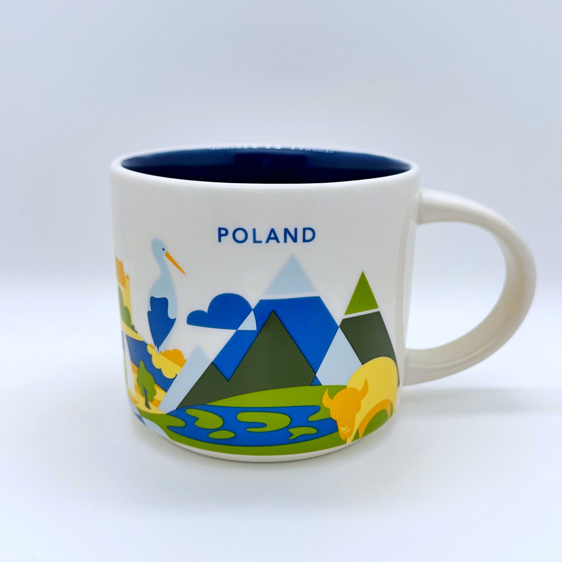 Kaffee Tee und Cappuccino Tasse von Starbucks mit gemalten Bildern aus dem Land Poland