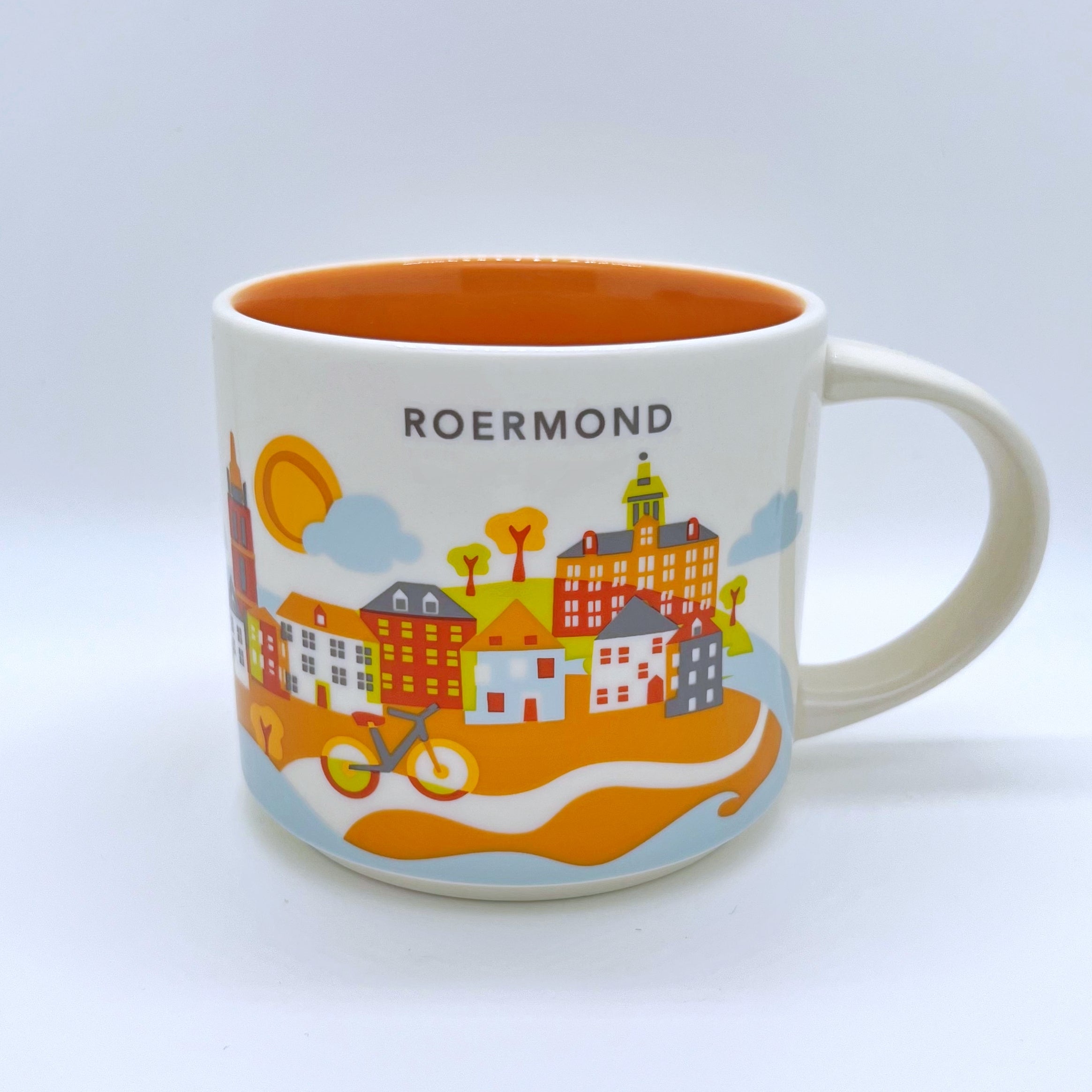 Kaffee Tee und Cappuccino Tasse von Starbucks mit gemalten Bildern aus der Stadt Roermond