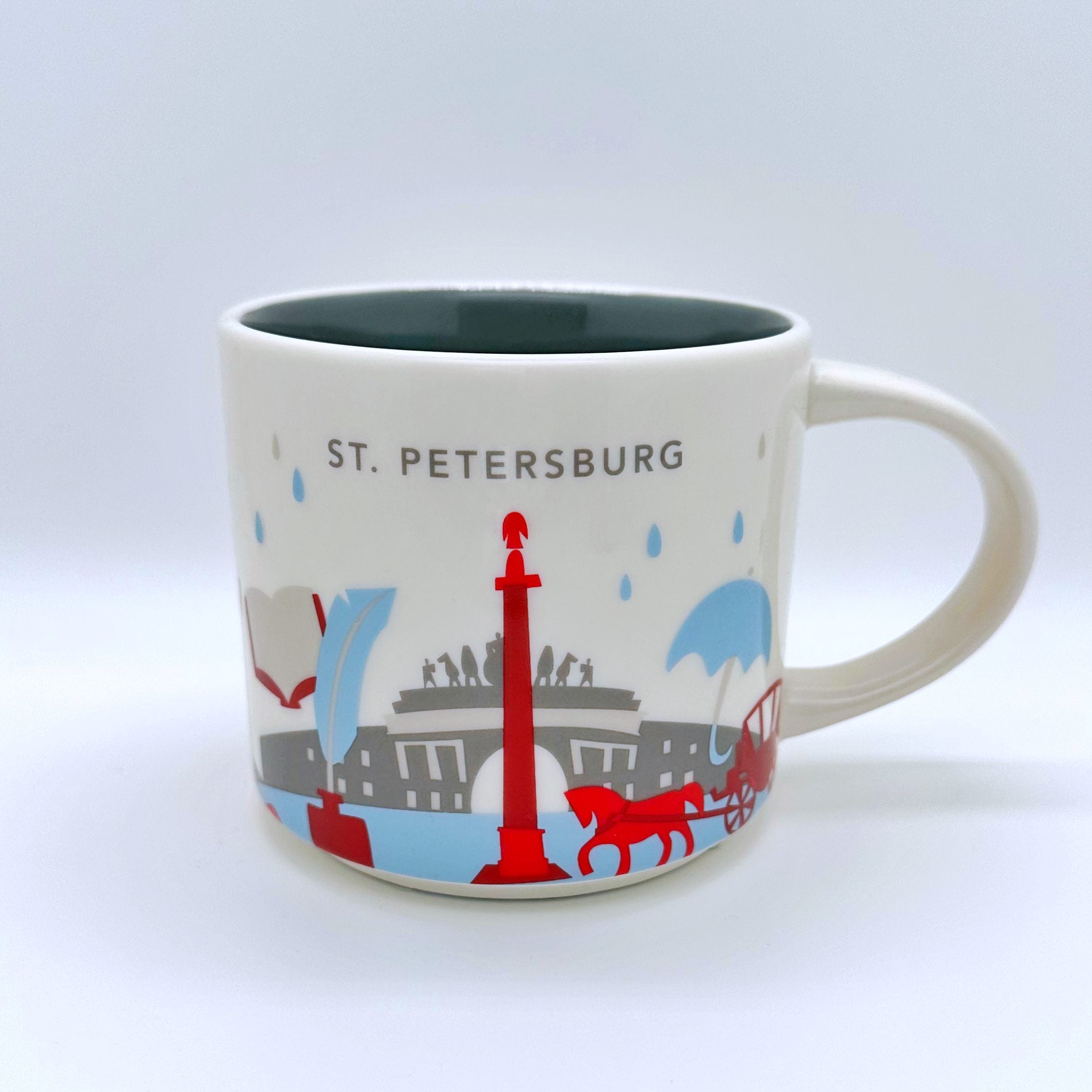 Kaffee Cappuccino oder Tee Tasse von Starbucks mit gemalten Bildern aus der Stadt St. Petersburg